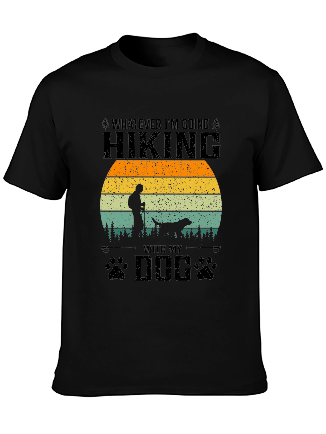 Black Hiking With My Dog Graphic Tee view 3