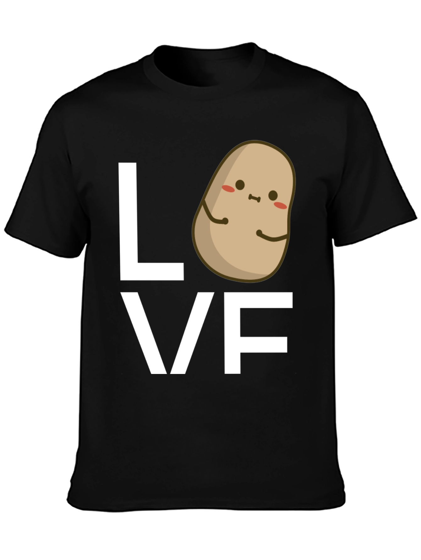 Black Potato Love Graphic Tee - Black Cotton T-Shirt view 3