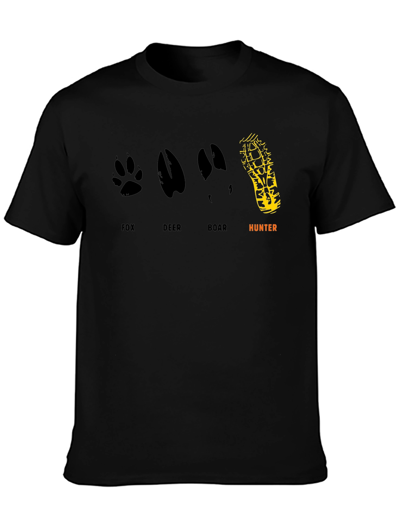 Black Hunter Animal Track Graphic Tee - Black view 3