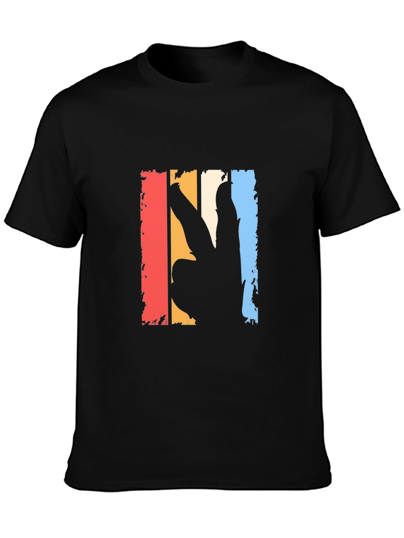 Black Retro Peace Sign Graphic T-Shirt - Black view 3