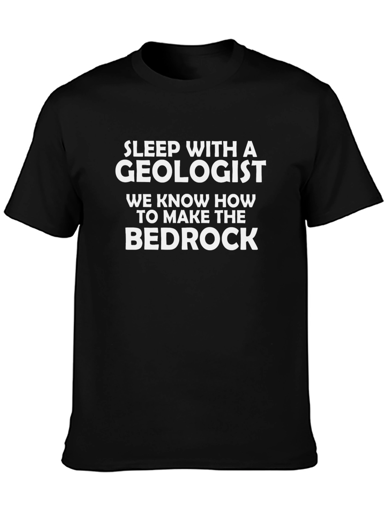 Black Sleep With a Geologist Black T-Shirt view 3