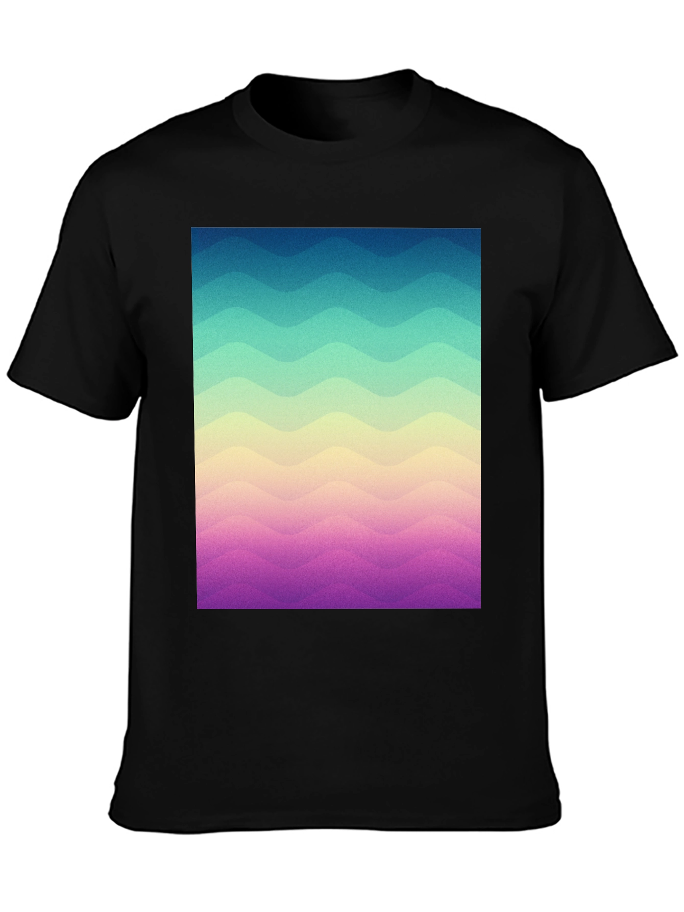 Black Wavy Gradient T-Shirt - Casual Comfort view 3