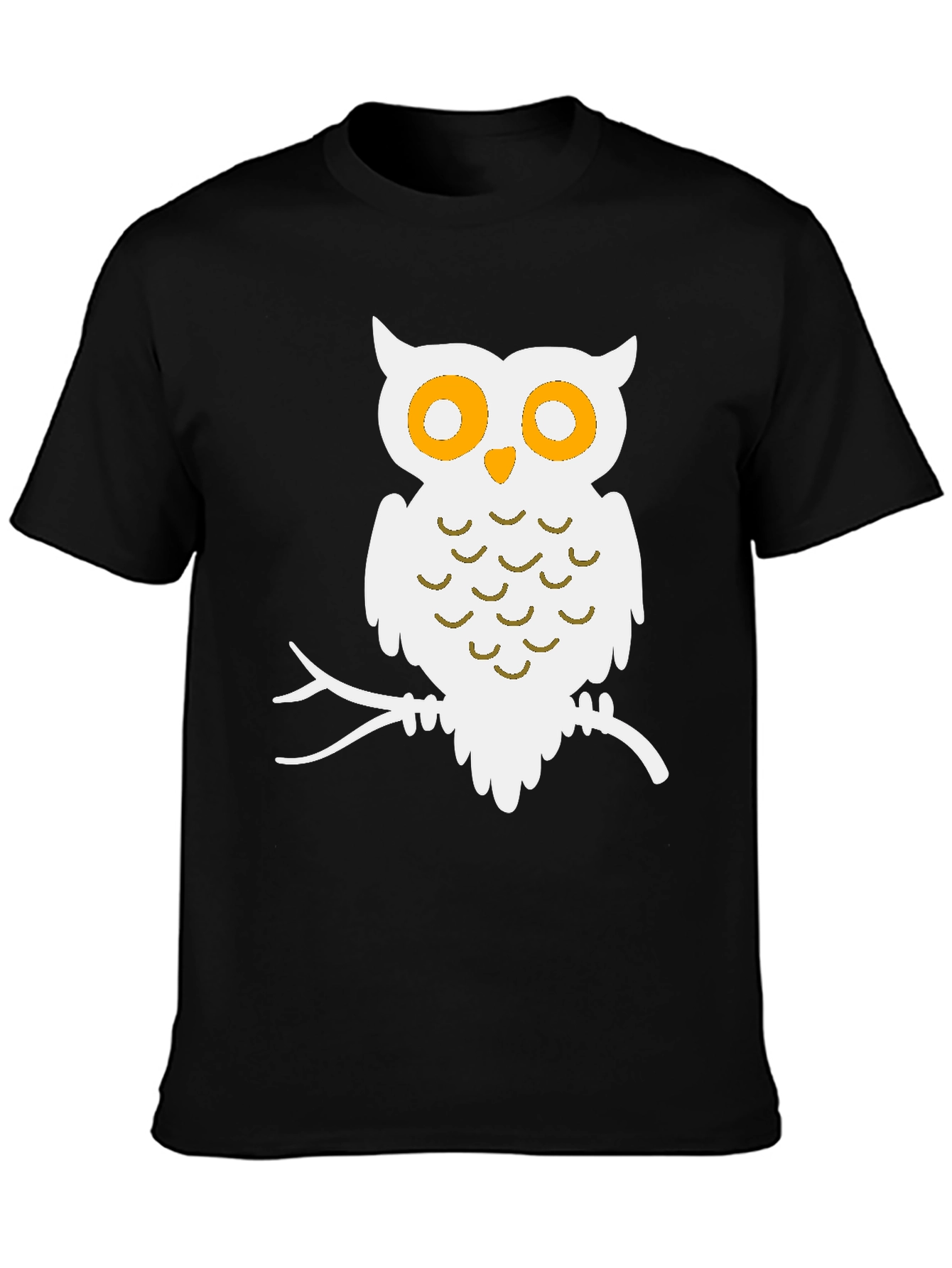 Black Owl Graphic Print Black T-Shirt view 3