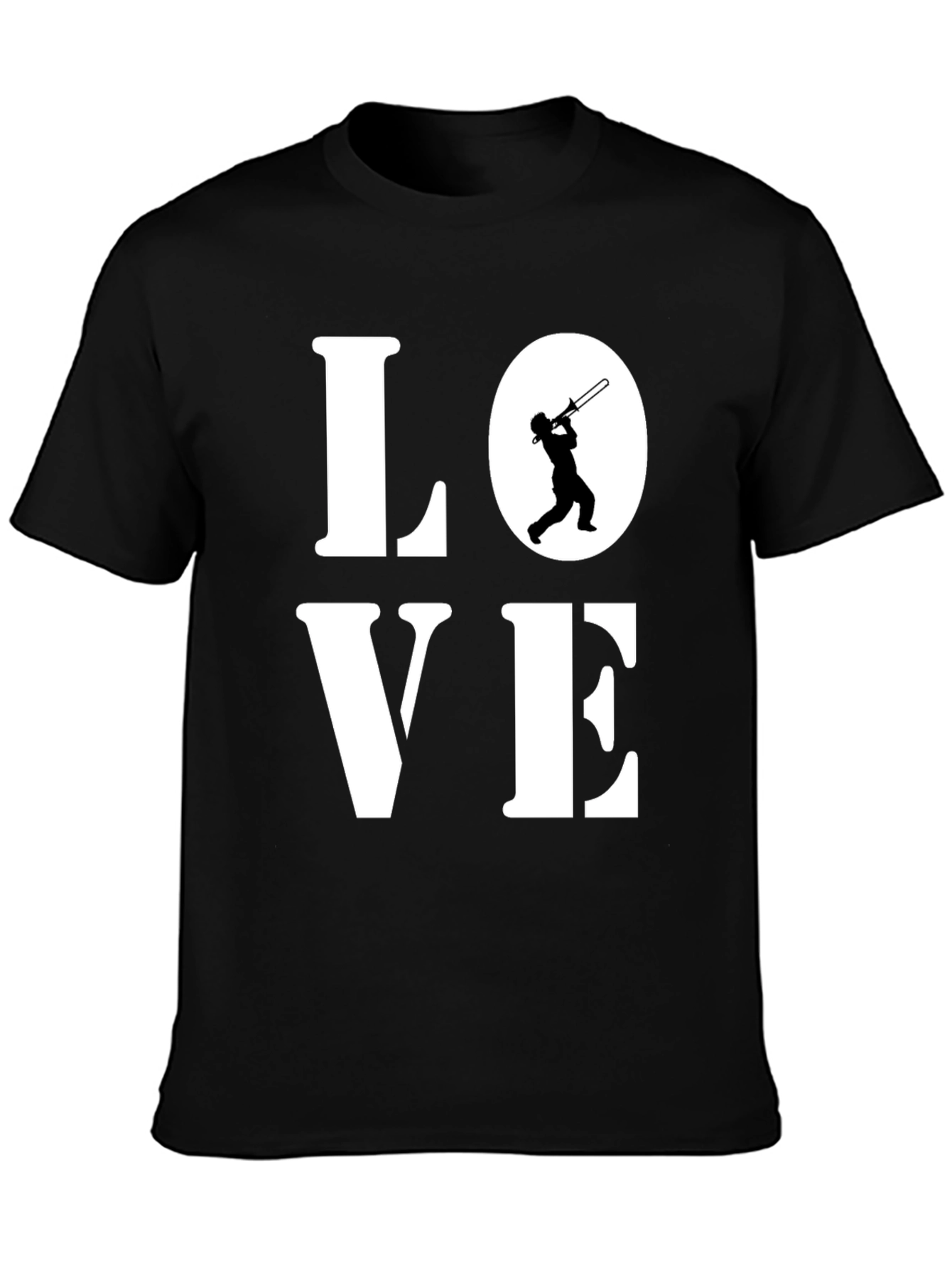 Black Love Trombone T-Shirt - Music Lover Tee view 3