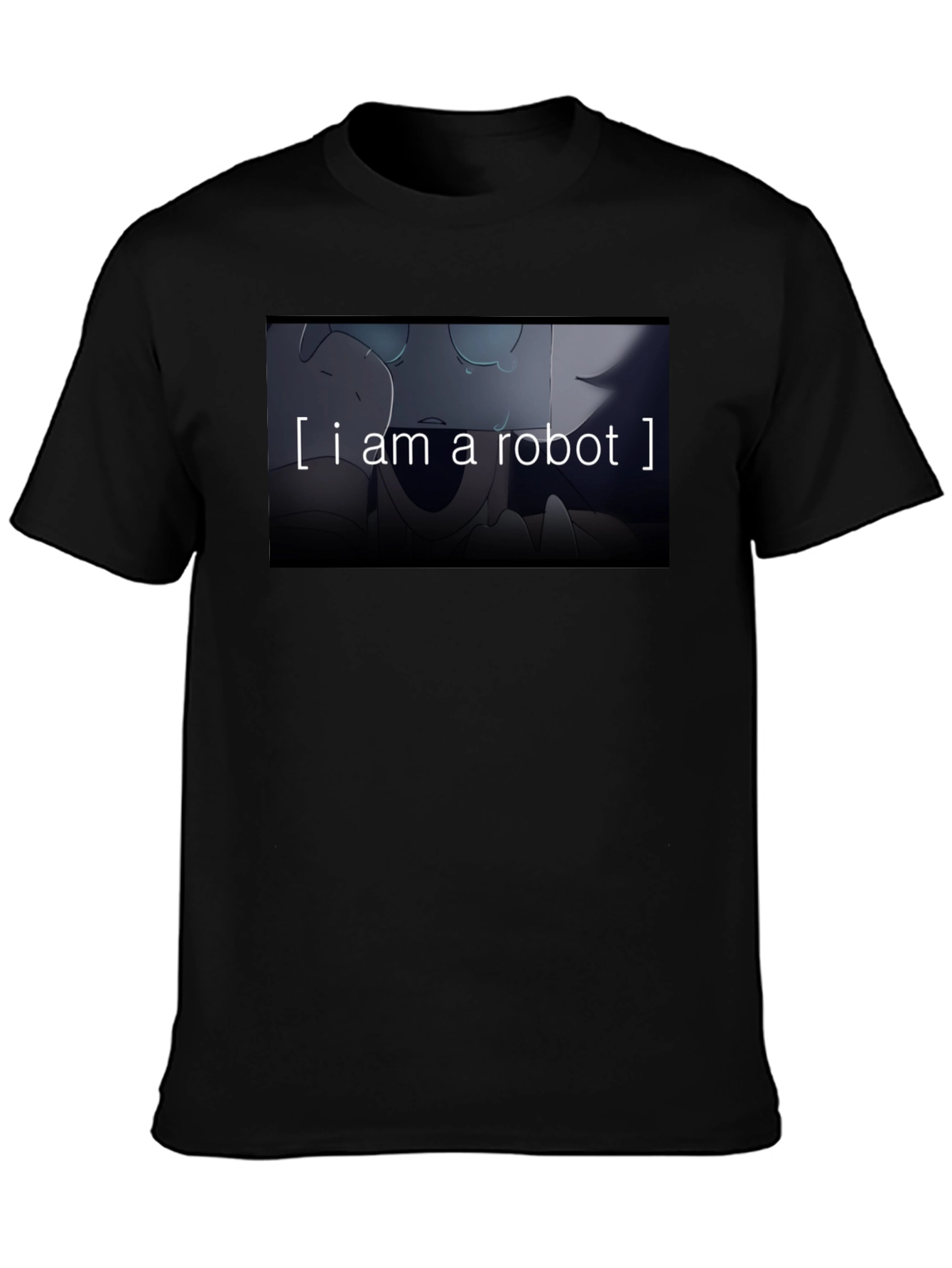 Black I am a Robot T-Shirt - Black Crew Neck Graphic Tee view 3