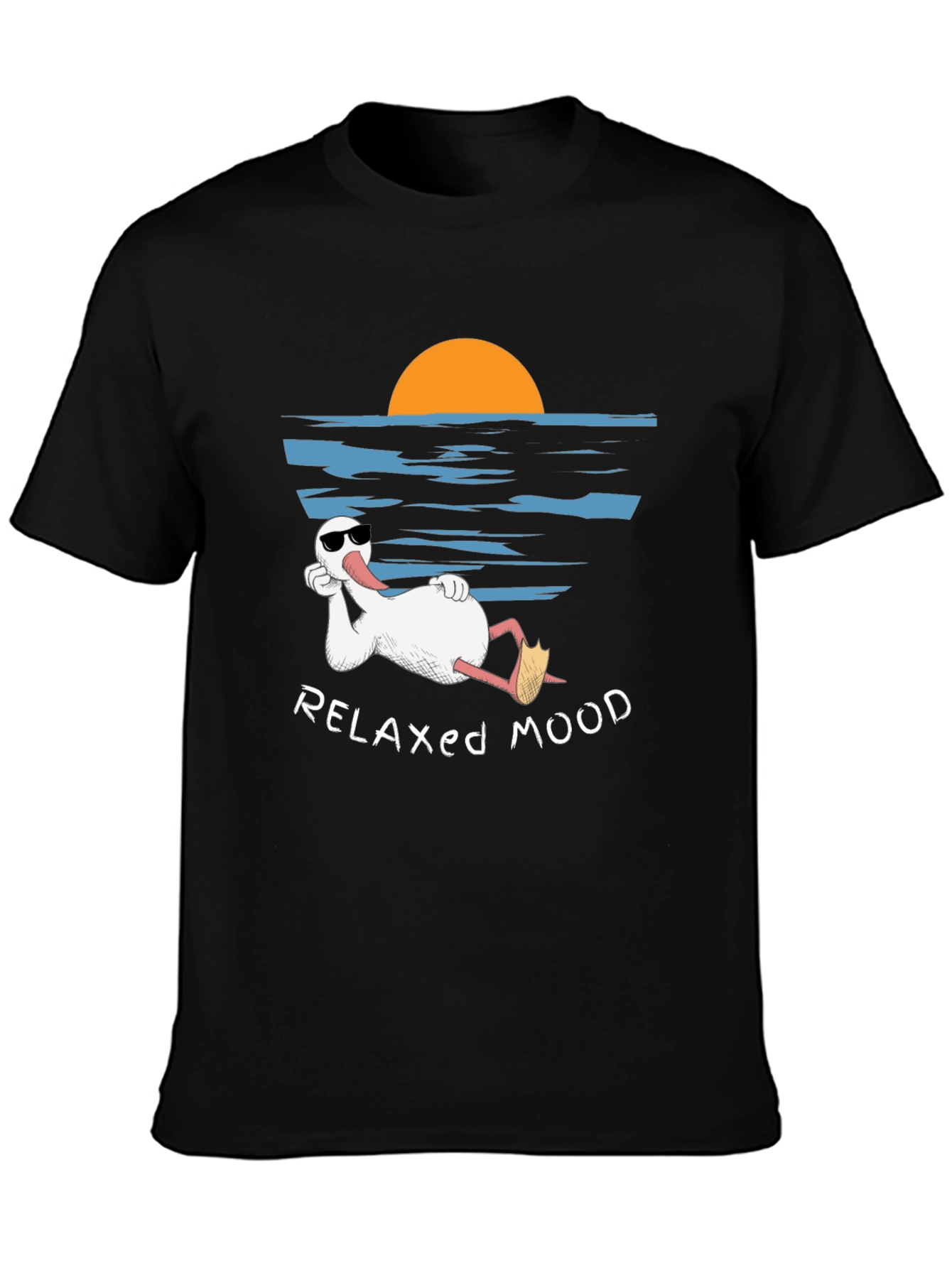 Black Relaxed Mood T-Shirt - Duck Vacation Tee view 3