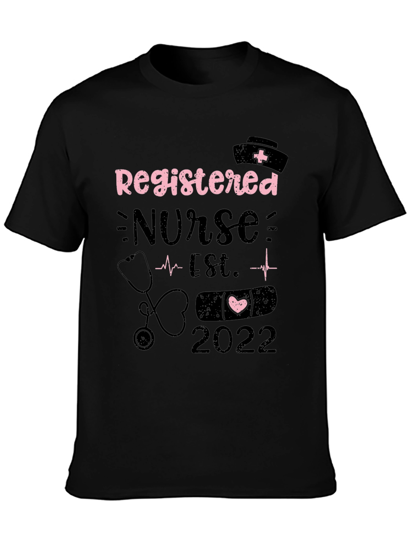 Black Registered Nurse Est. 2022 T-Shirt - Medical Professional Tee view 3
