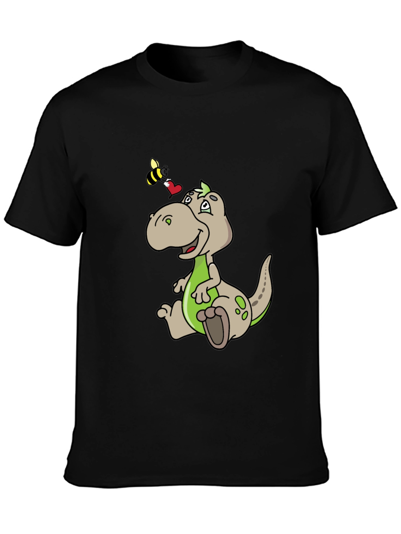 Black Dino and Bee Graphic Tee view 3