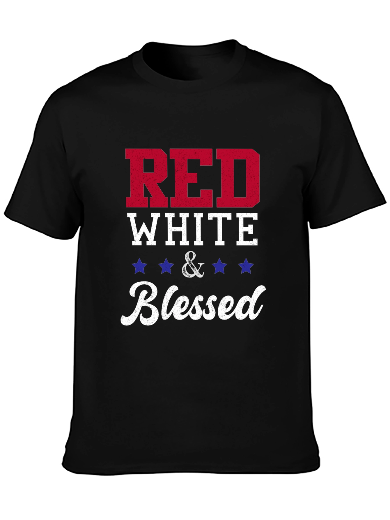 Black Red White & Blessed Patriotic T-Shirt view 3