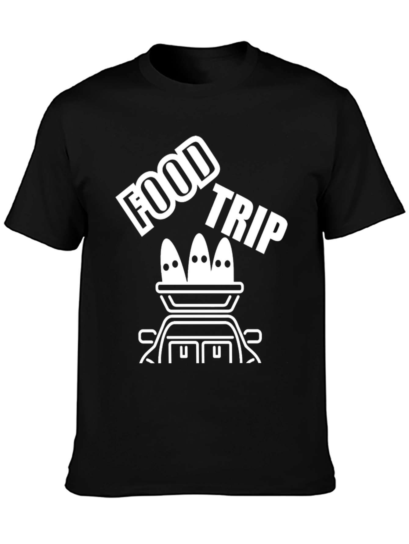 Black Food Trip T-Shirt - Road Trip Ready view 3