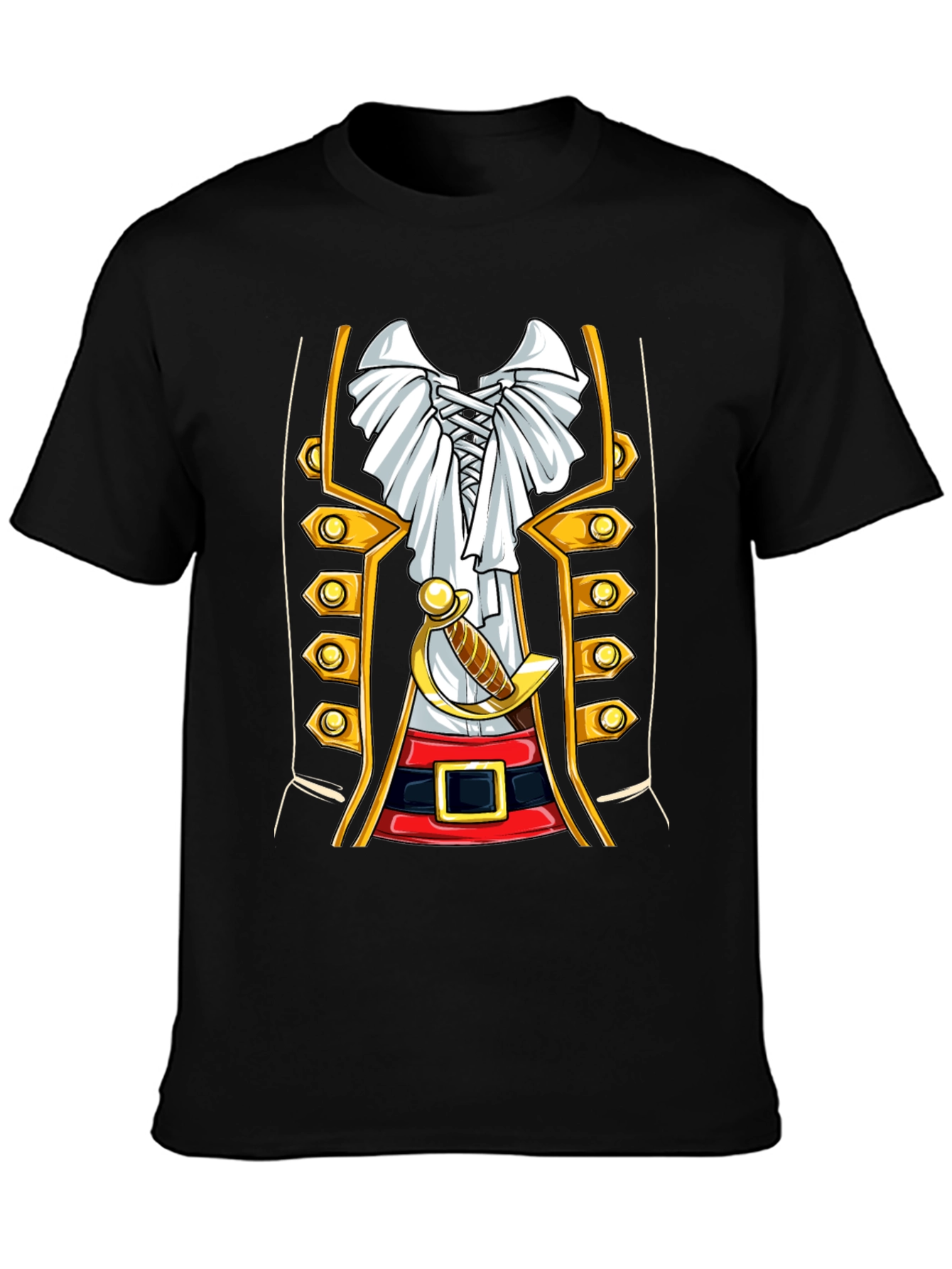 Black Pirate Costume T-Shirt - Party Ready view 3
