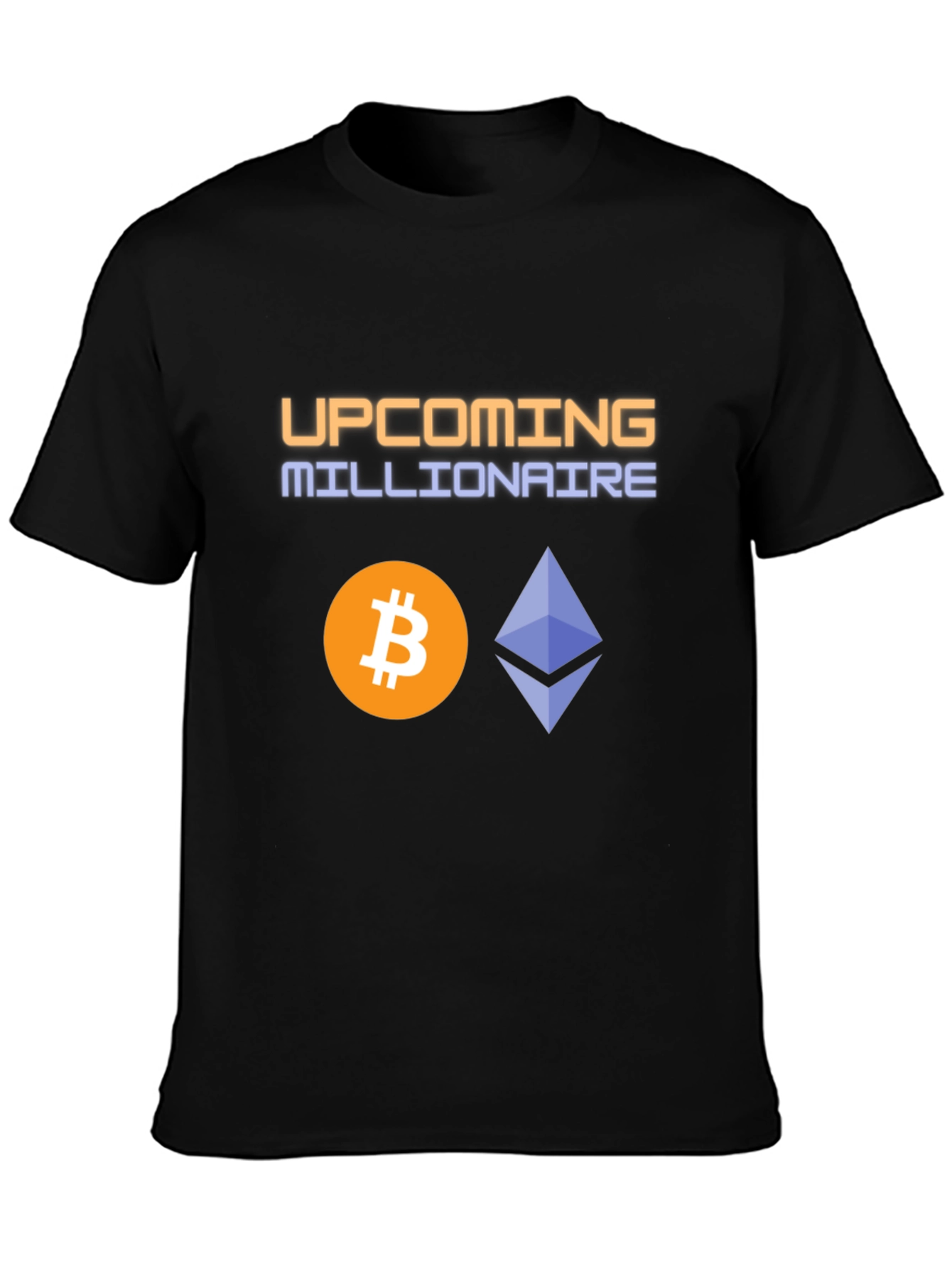 Black Upcoming Millionaire Crypto T-Shirt view 3