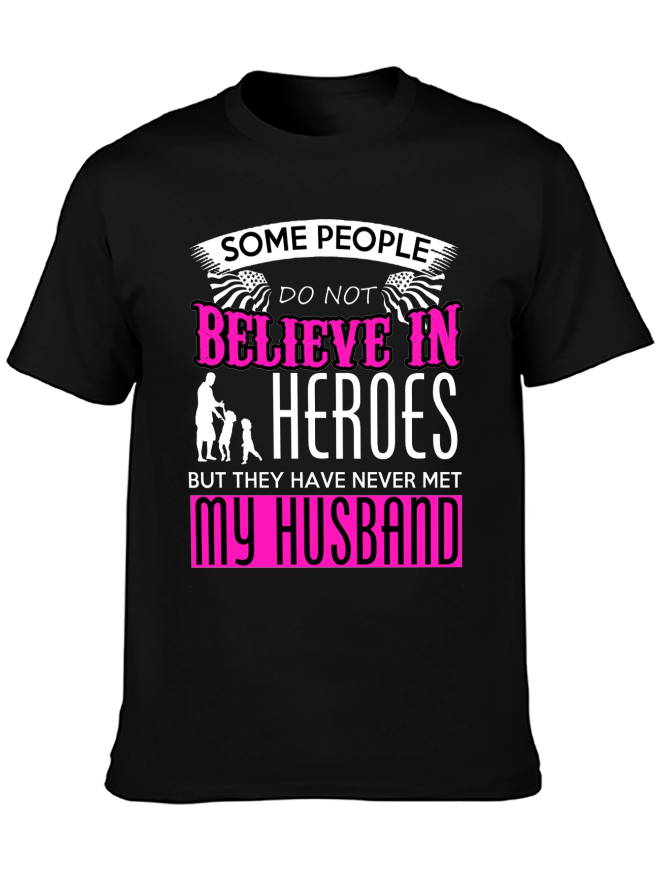 Black My Husband, My Hero T-Shirt view 3