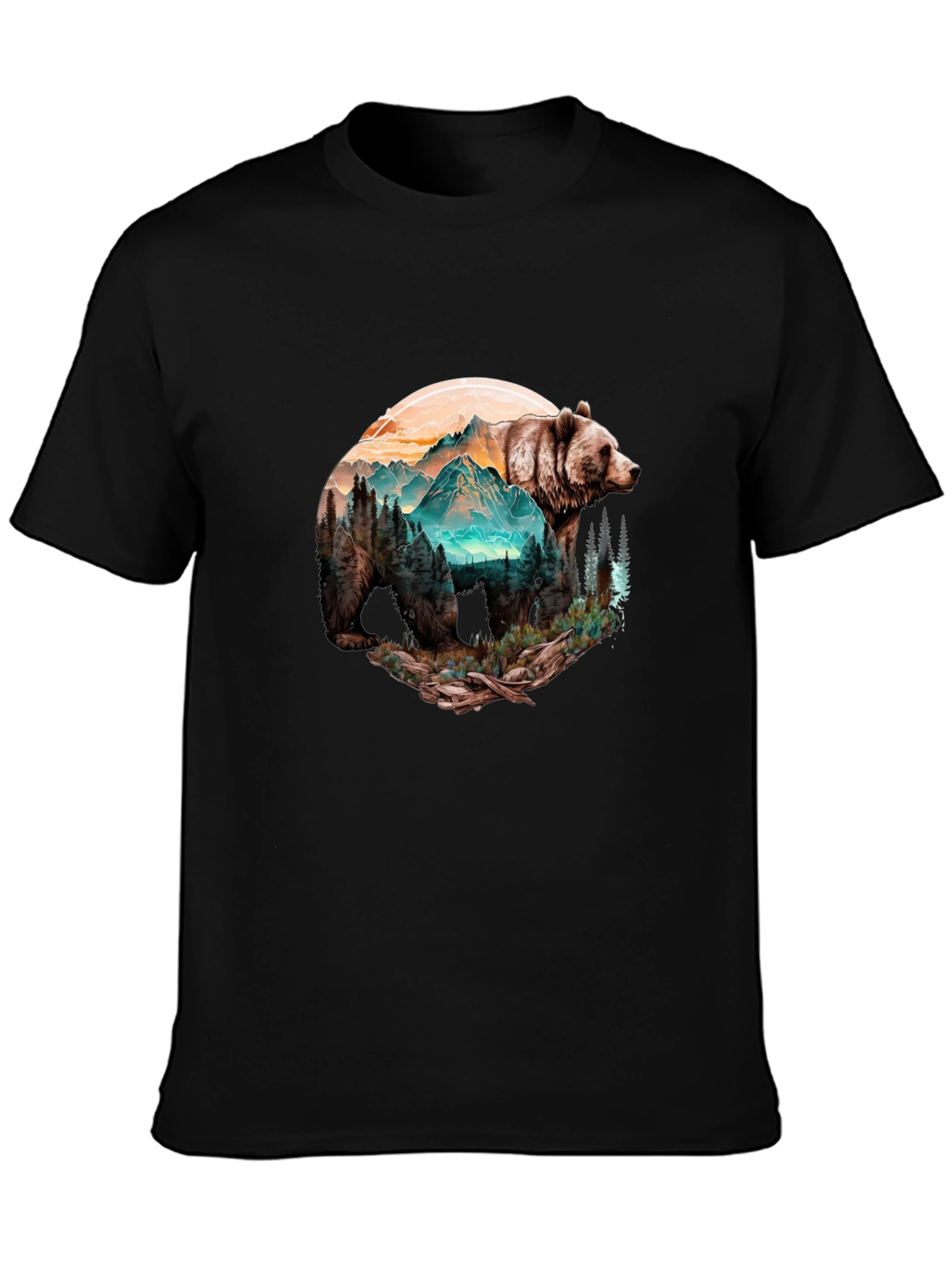 Bear Mountain Graphic Black T-Shirt - 3
