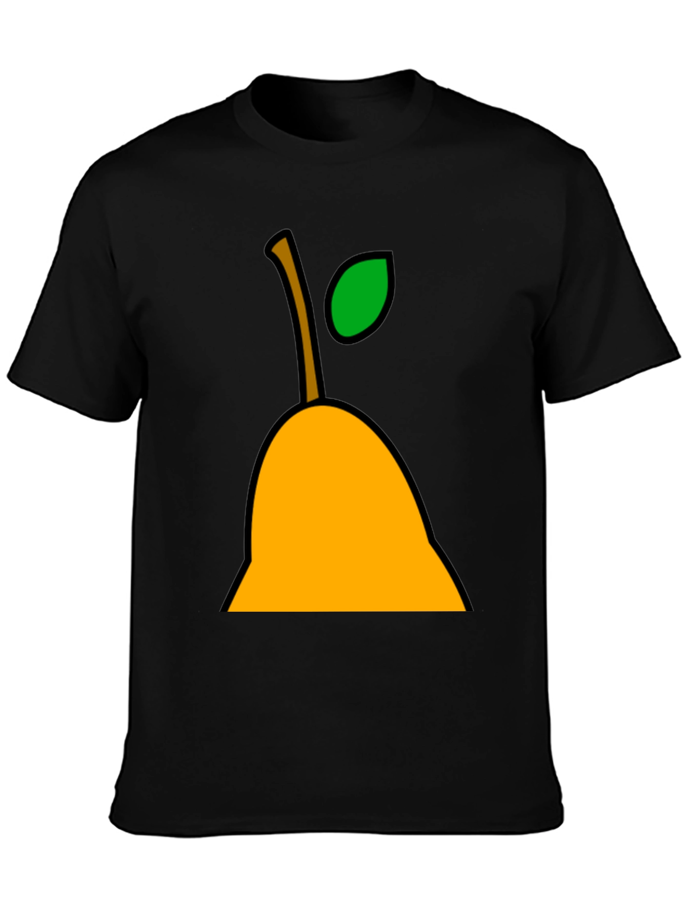 Black Pear Graphic Tee - Black Cotton Casual T-Shirt view 3