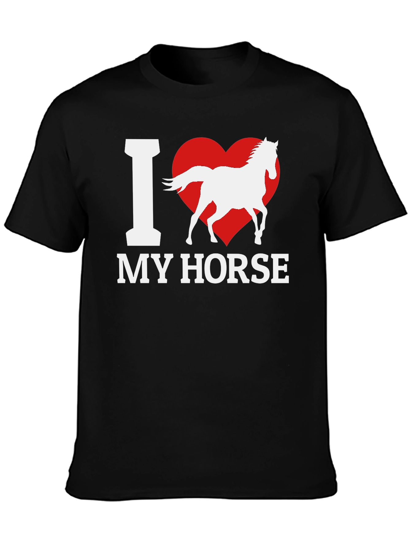 Black I Heart My Horse T-Shirt - Stylish Equestrian Tee view 3