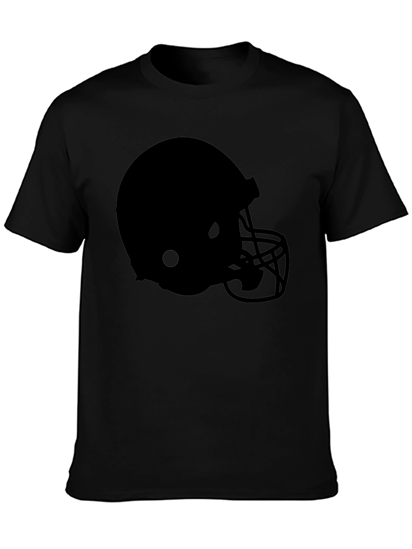 Black Black Football Helmet Graphic Tee - Sports Fan Apparel view 3