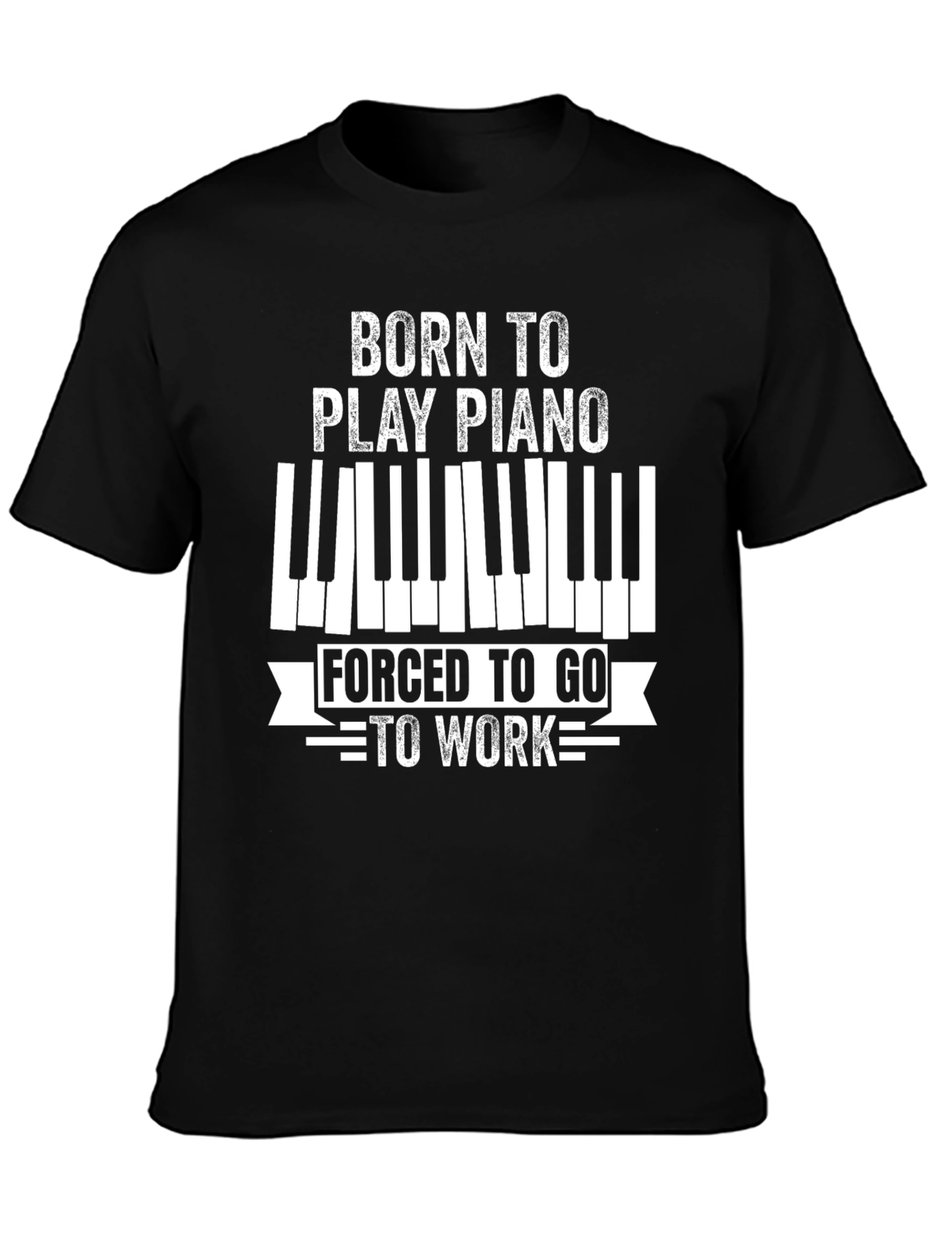 Black Born to Play Piano T-Shirt view 3