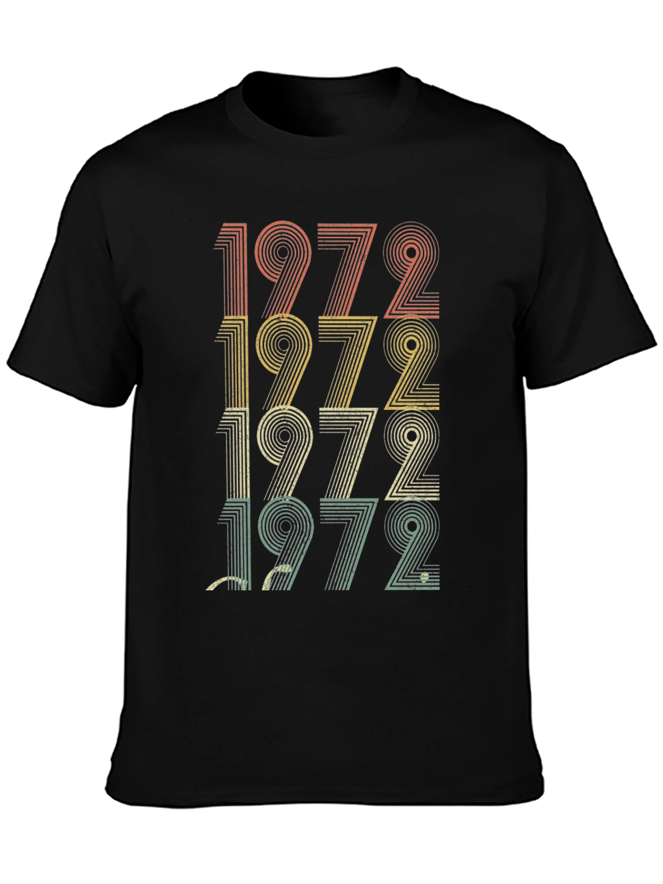 Black Vintage 1972 T-Shirt - Retro Birthday Tee view 3