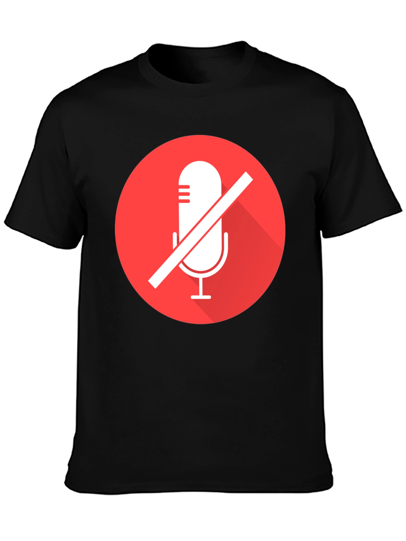 Black Mute Microphone Graphic Tee - Black view 3