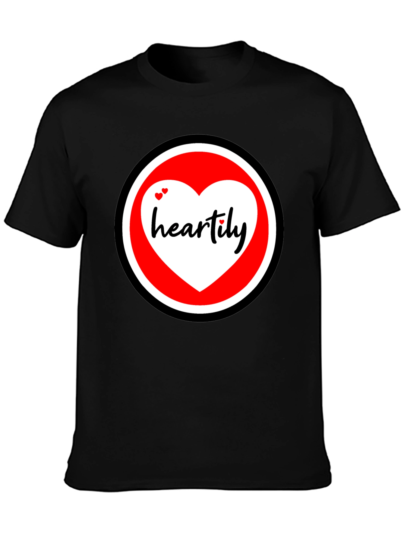Black Heartily Graphic T-Shirt - Black Cotton Blend view 3