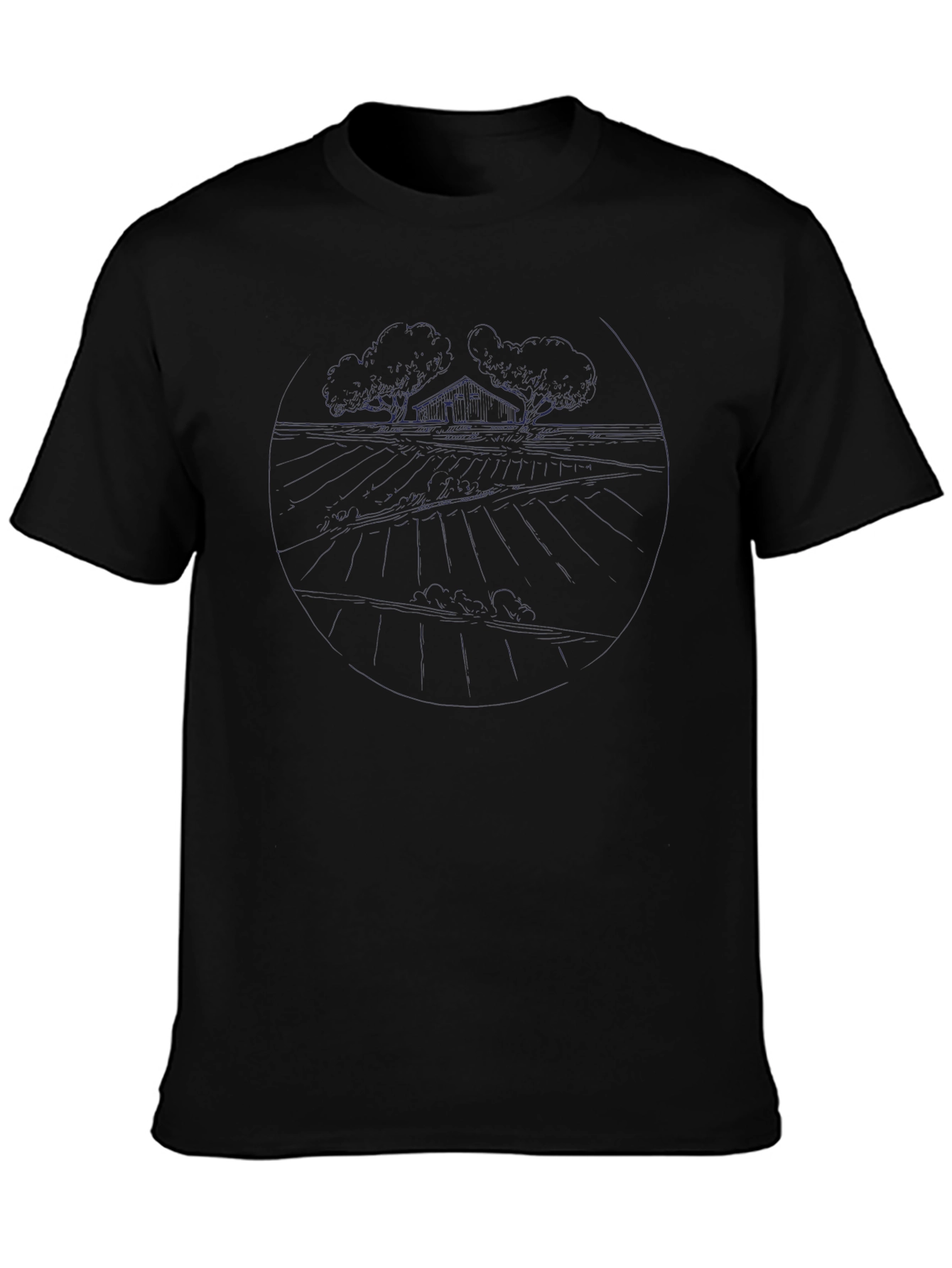Black Men's Black Graphic Tee - Nature Inspired Design view 3