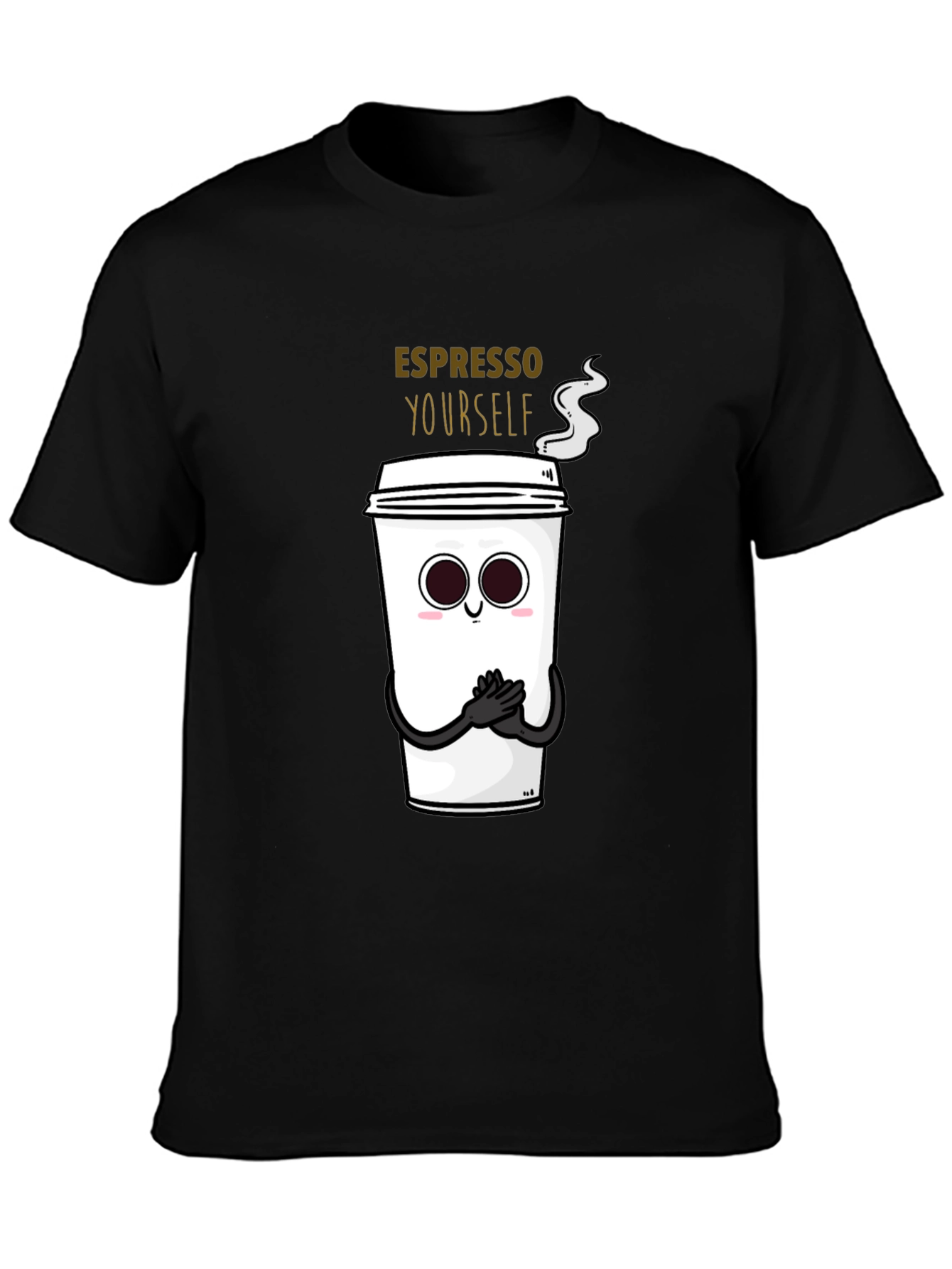 Black Espresso Yourself Graphic T-Shirt - Black Cotton Blend view 3