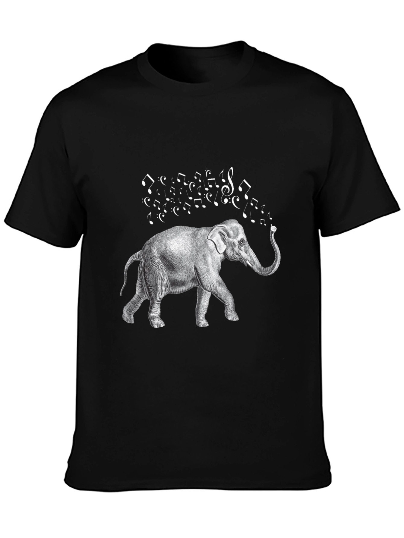 Black Musical Elephant Black T-Shirt view 3