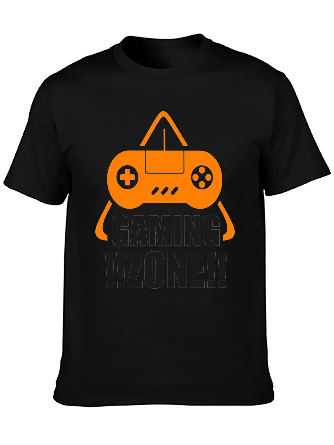 Black Gaming Zone Black T-Shirt view 3