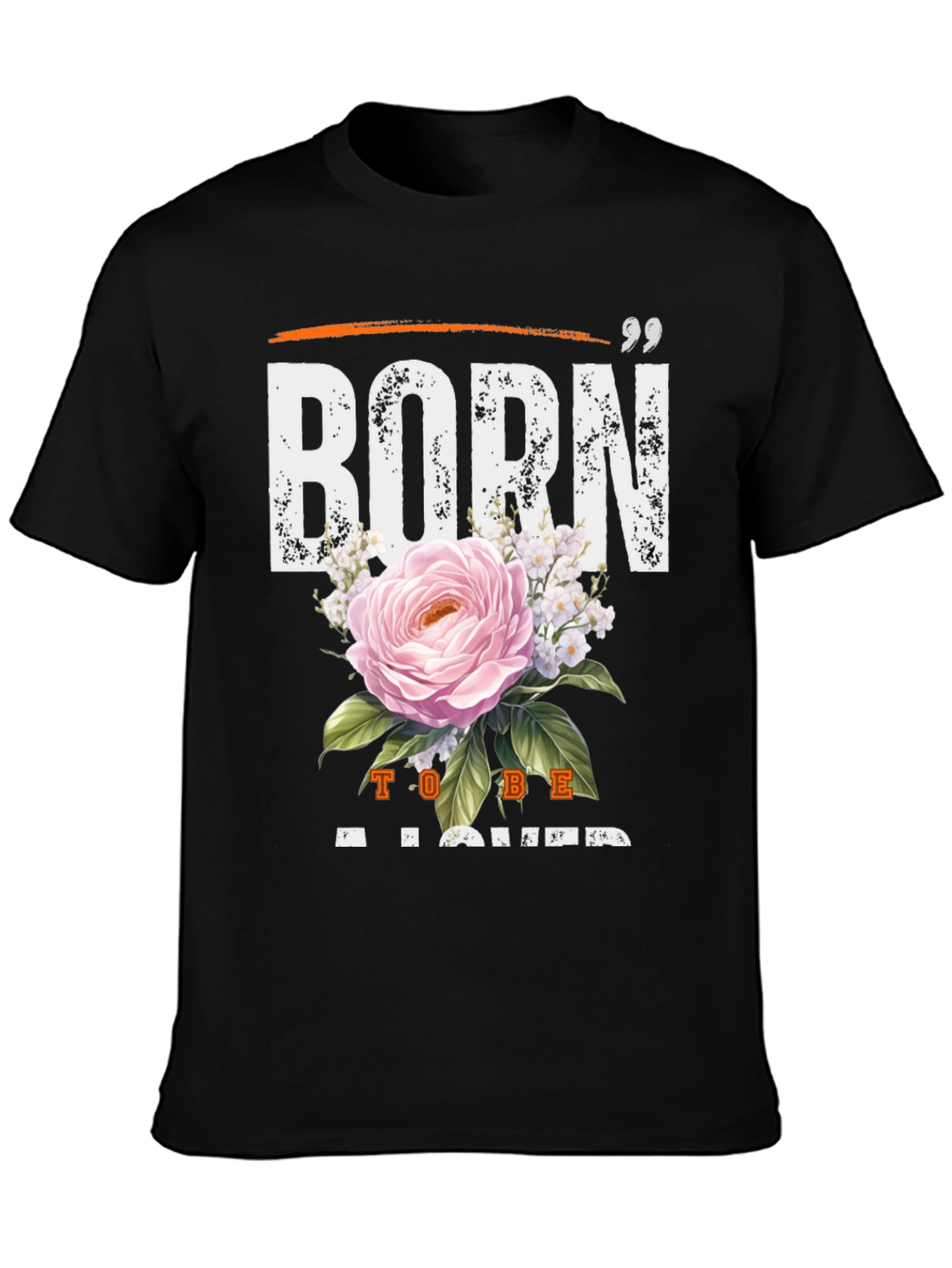 Black Born to Be Loved Black Graphic Tee view 3