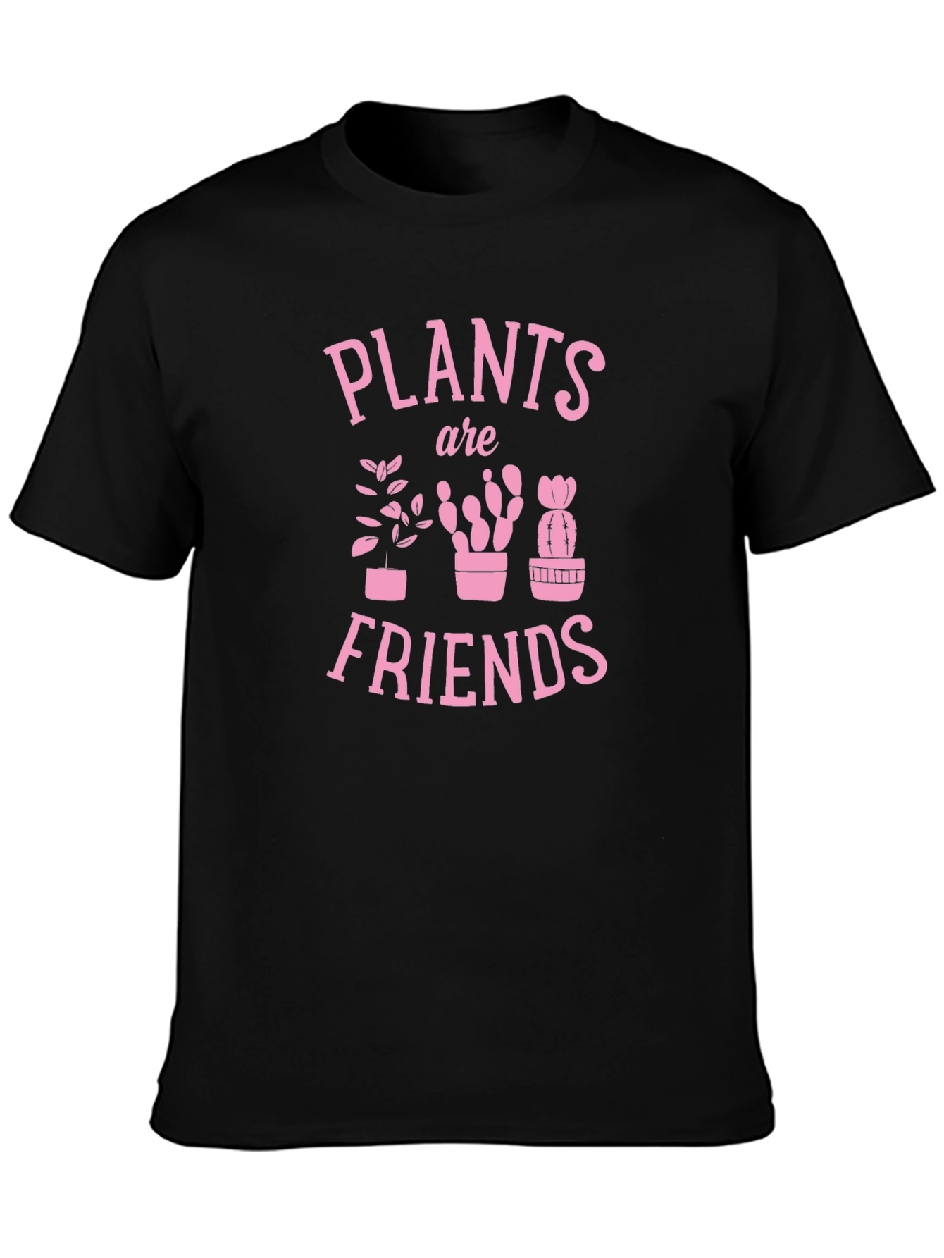 Black Plants Are Friends Graphic Tee - Black T-Shirt view 3