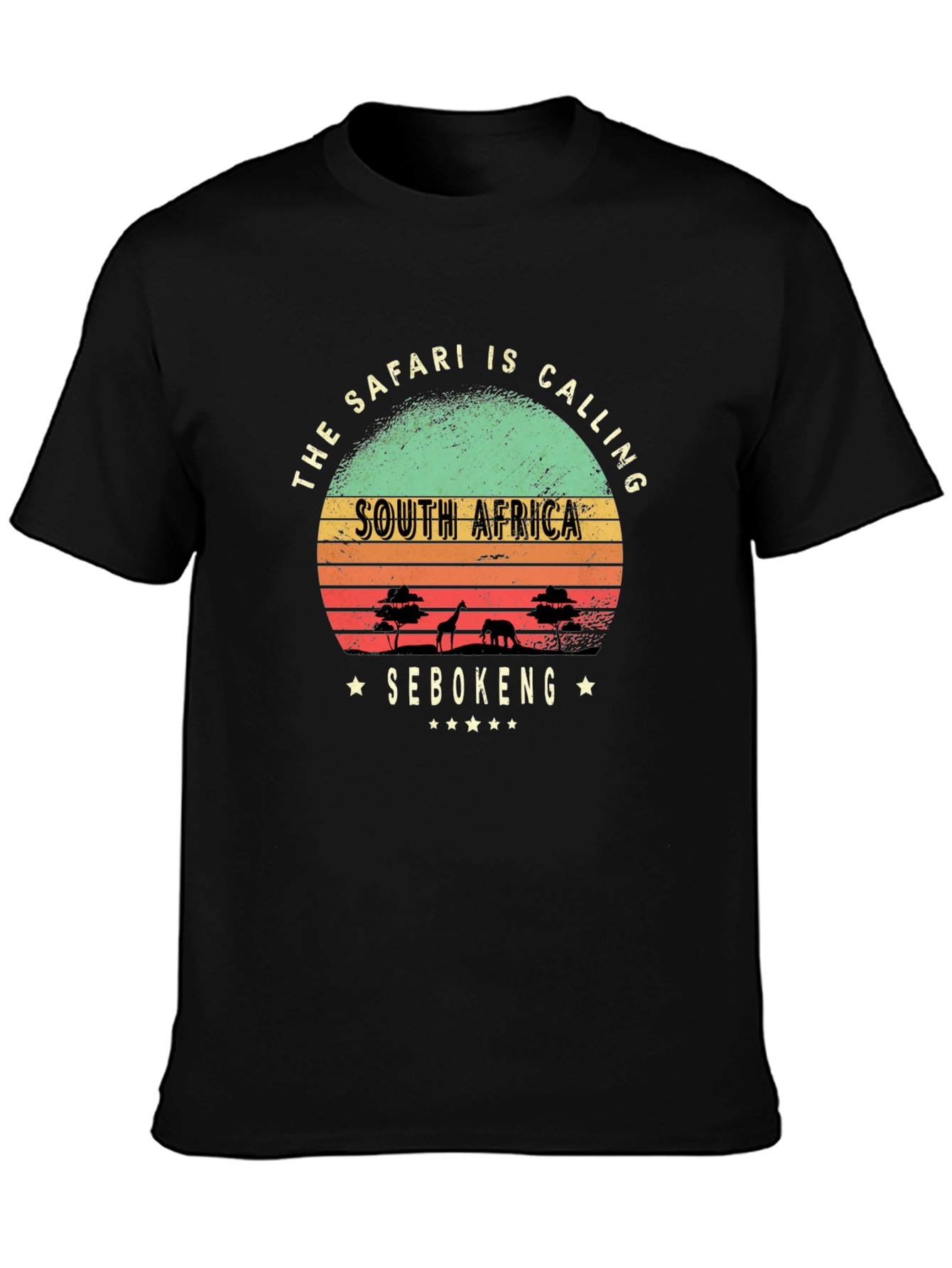 Black Safari Calling South Africa T-Shirt view 3
