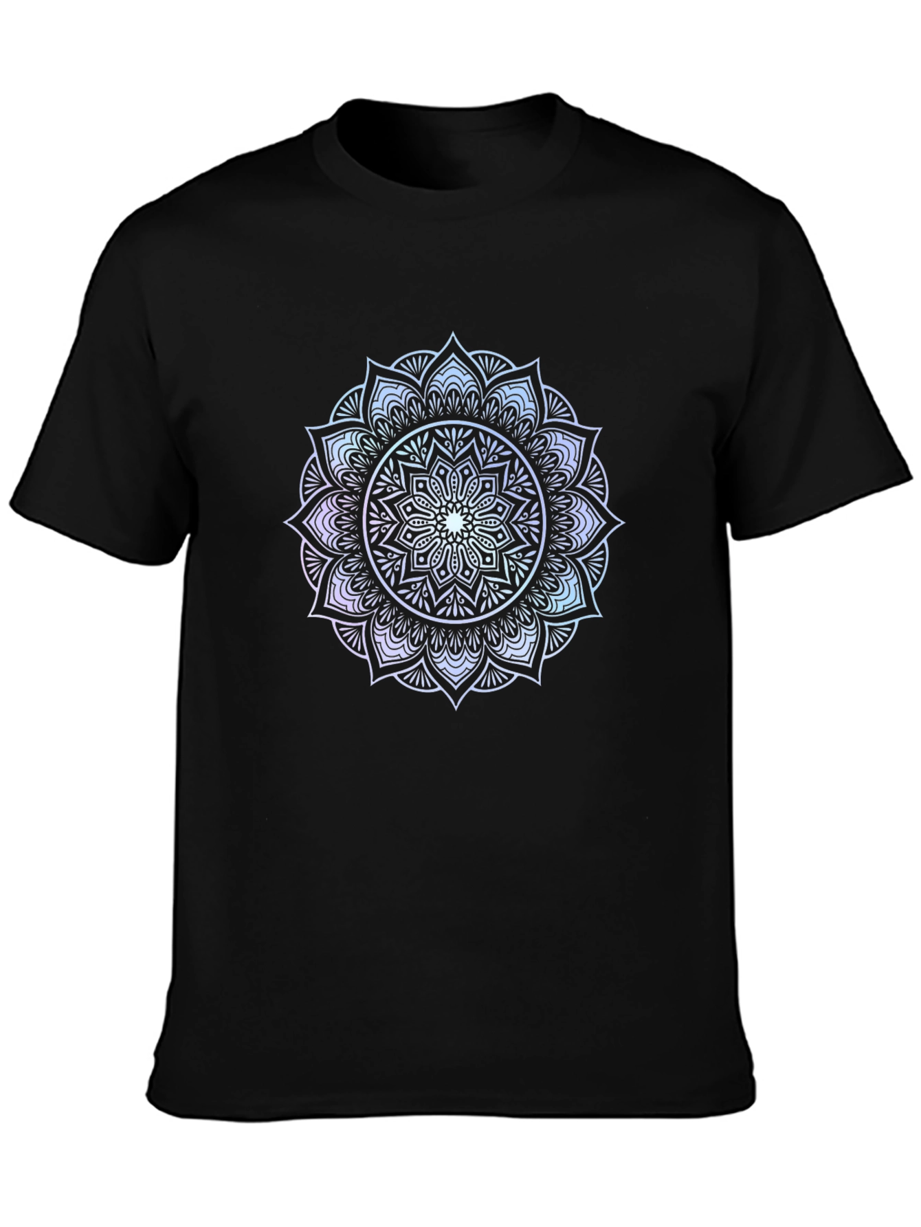 Black Mandala Print Black T-Shirt view 3