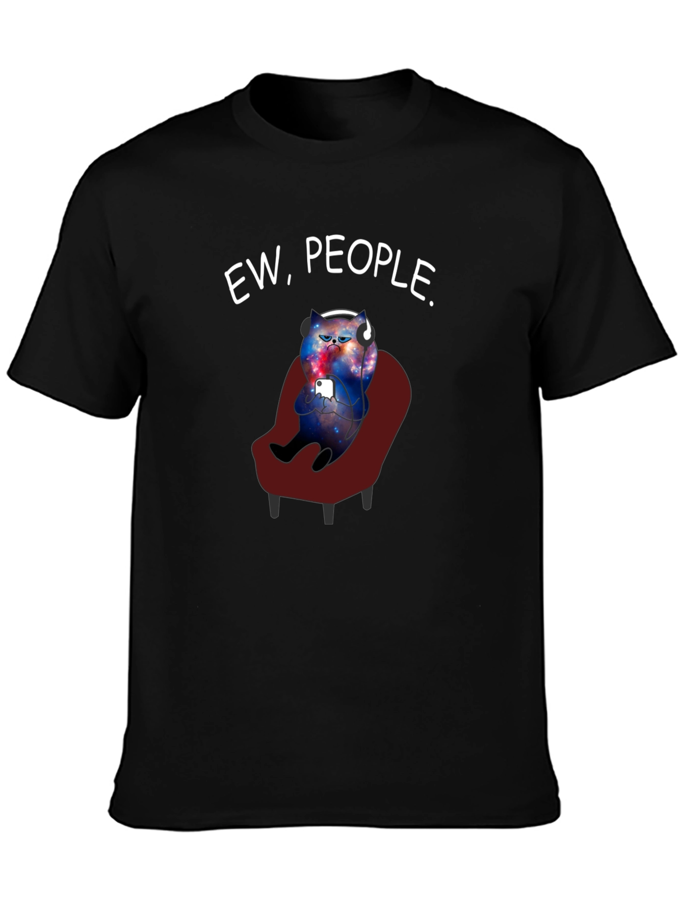 Black Ew People Cat T-Shirt view 3