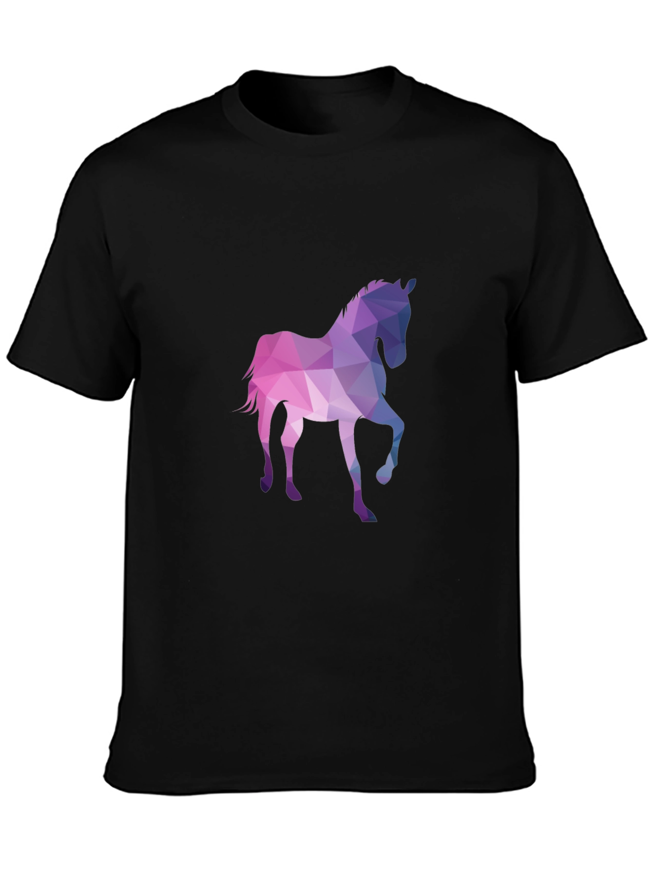 Black Geometric Horse Graphic Tee view 3