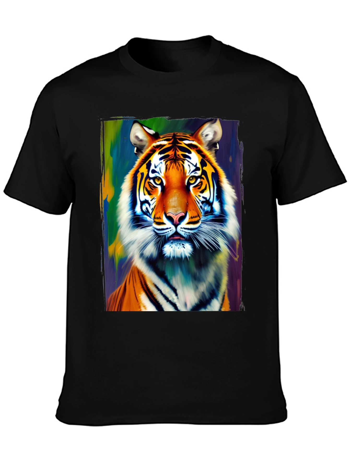 Black Tiger Graphic Tee - Vivid Animal Print Shirt view 3