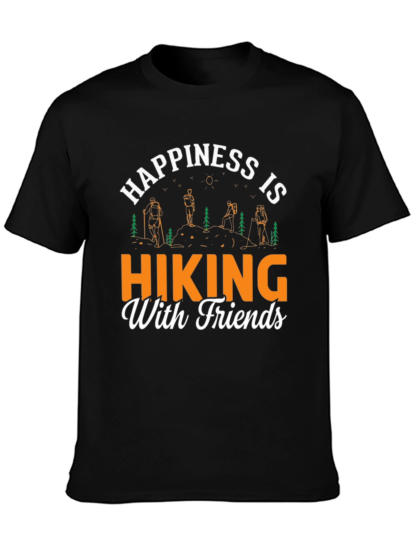 Black Hiking with Friends Graphic Tee view 3