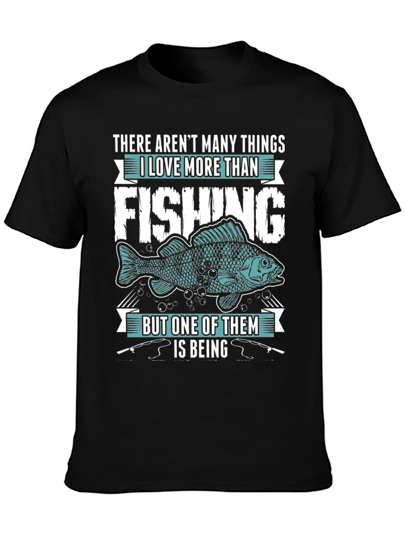 Black Fishing Lover T-Shirt - Many Things I Love view 3