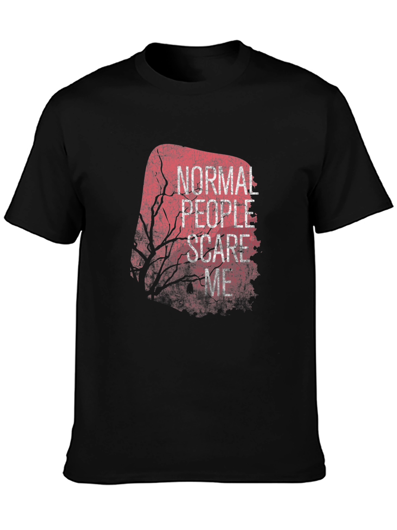 Black Normal People Scare Me Black Tee view 3