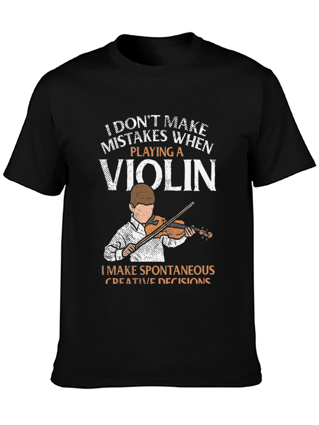 Black Violin Player T-Shirt - Funny Musician Tee view 3