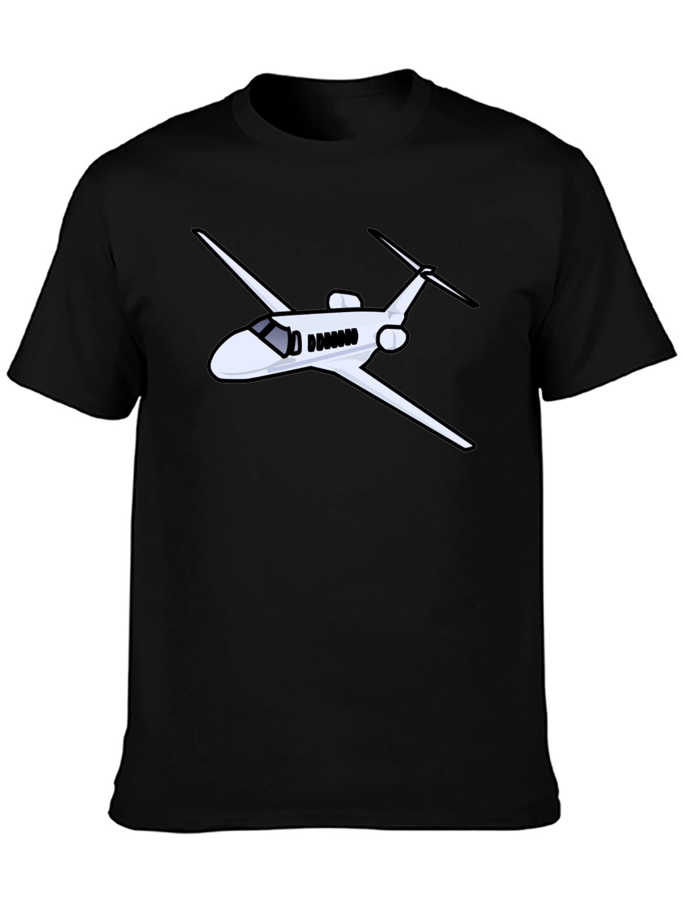 Black Airplane Graphic Black Tee - Pilot Gift view 3