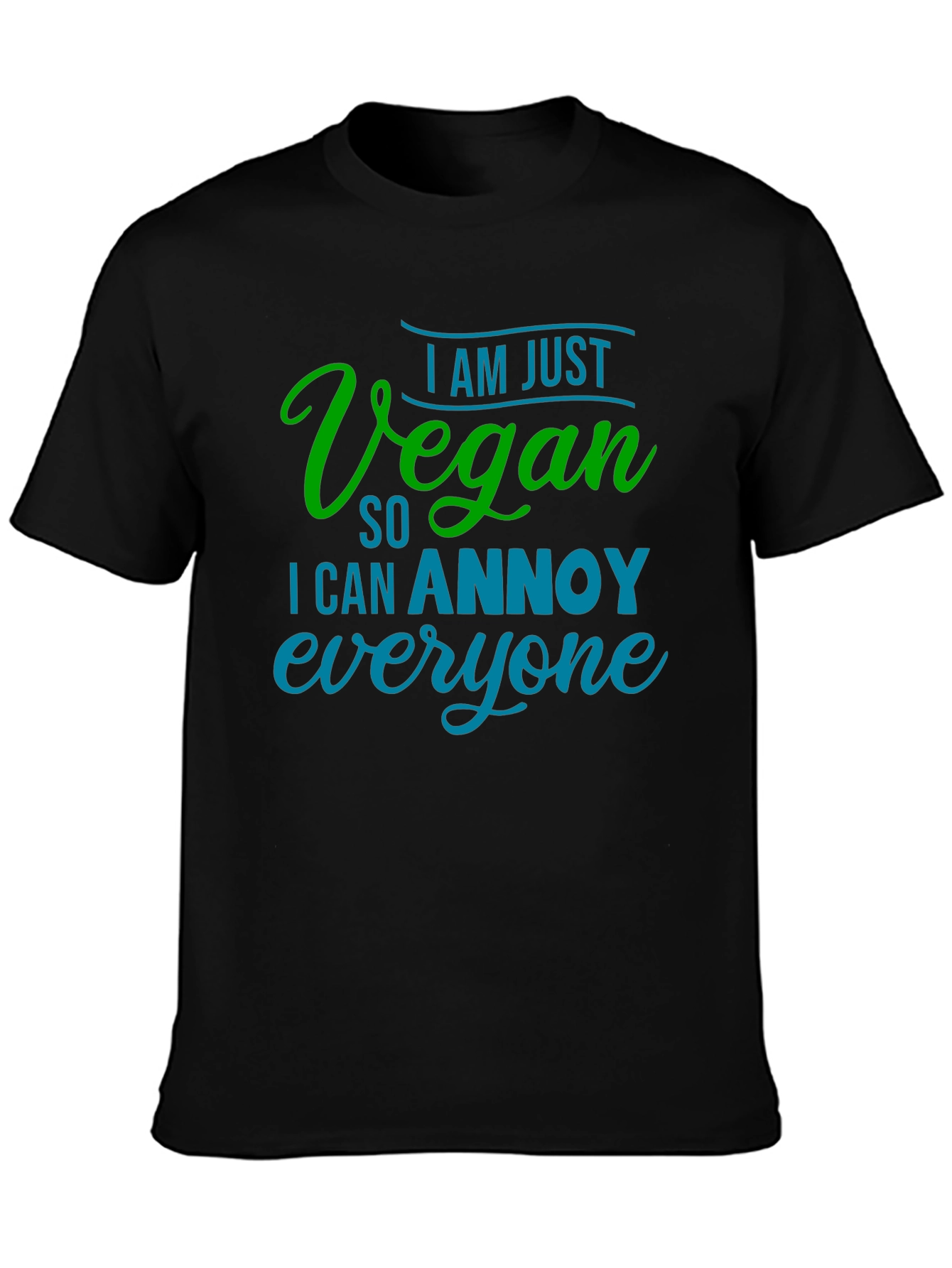 Black Vegan Annoy Funny Graphic Tee view 3