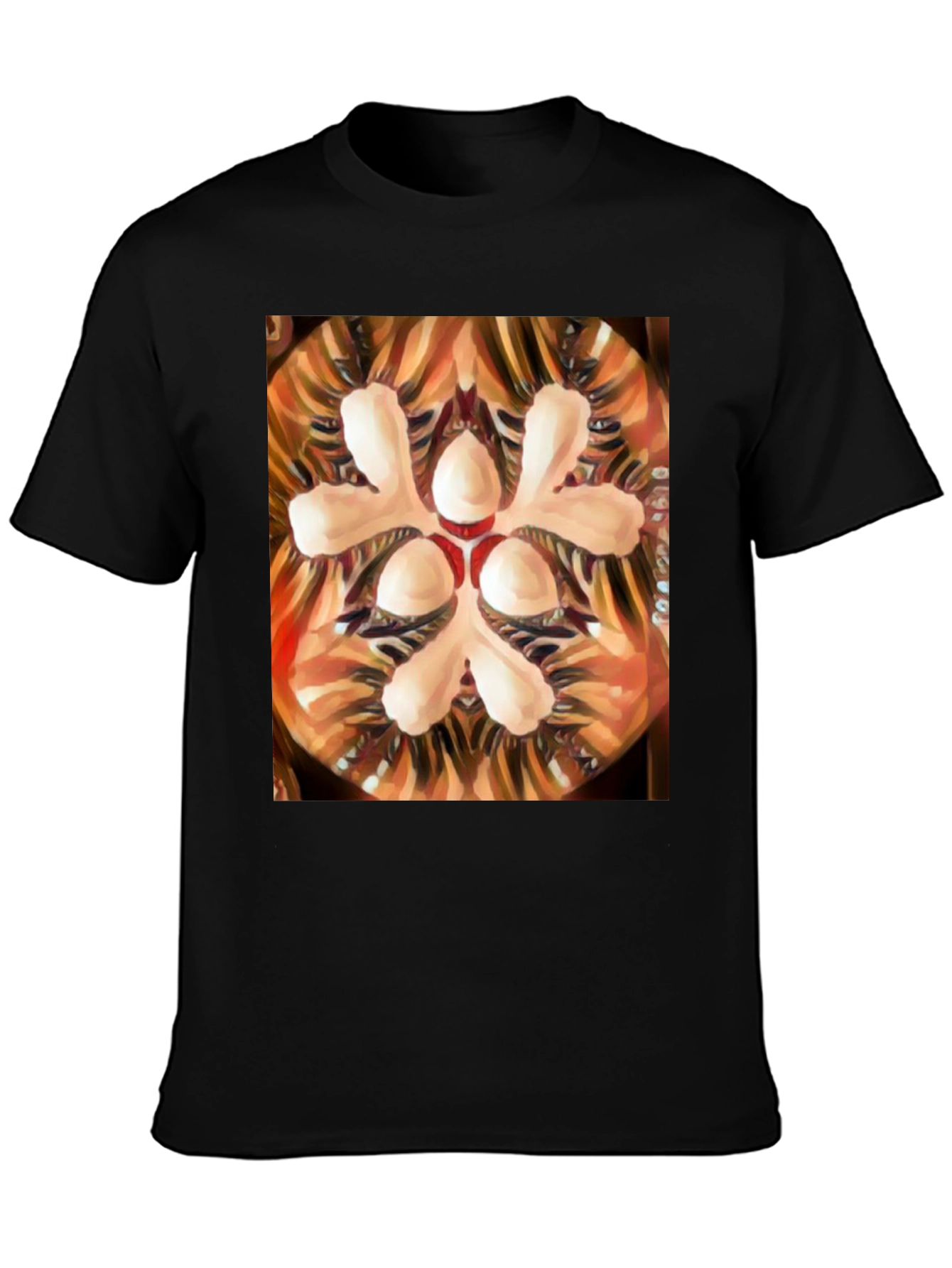 Black Abstract Floral Graphic Tee - Artistic Print view 3