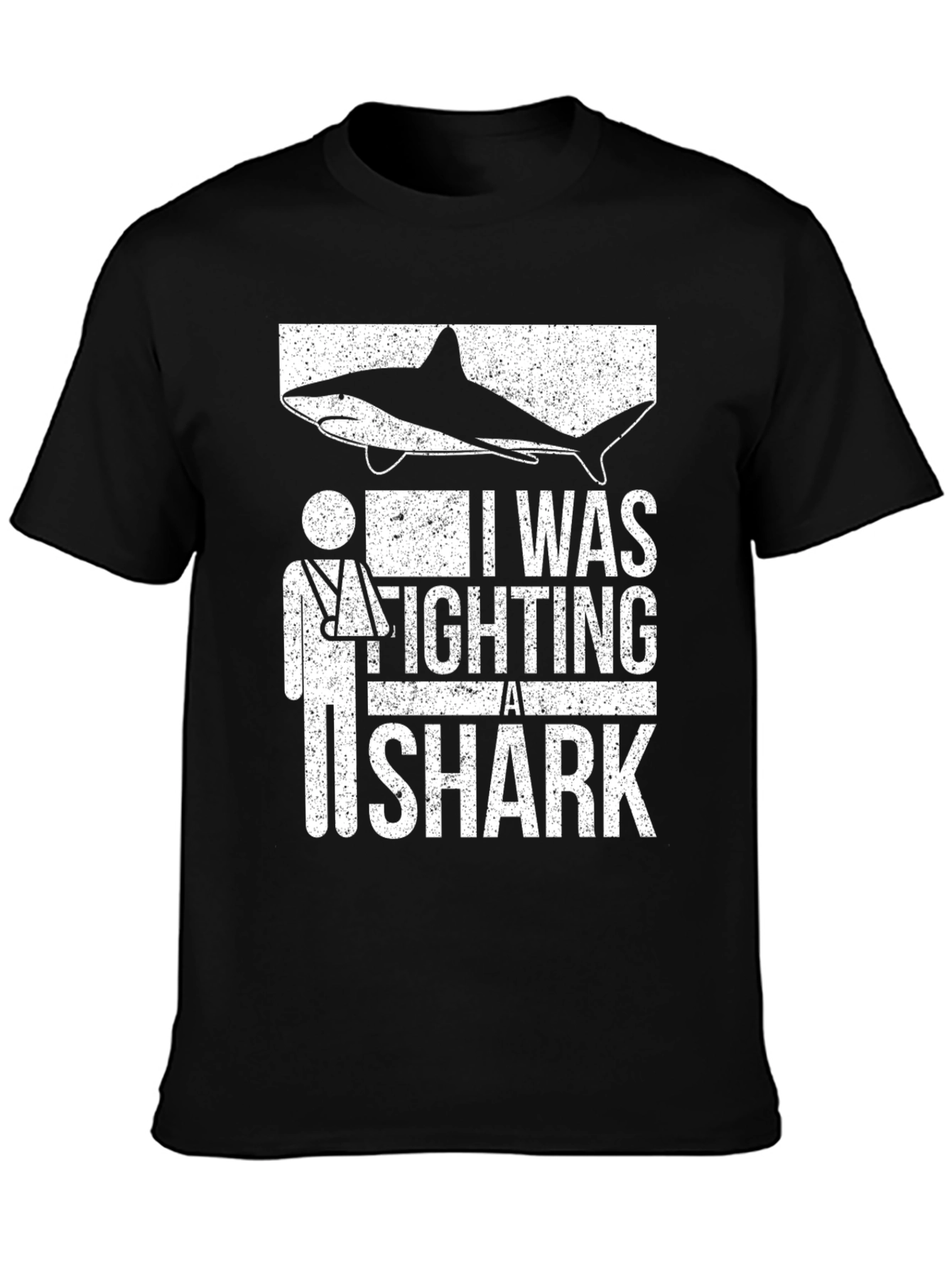Black I Was Fighting A Shark T-Shirt view 3