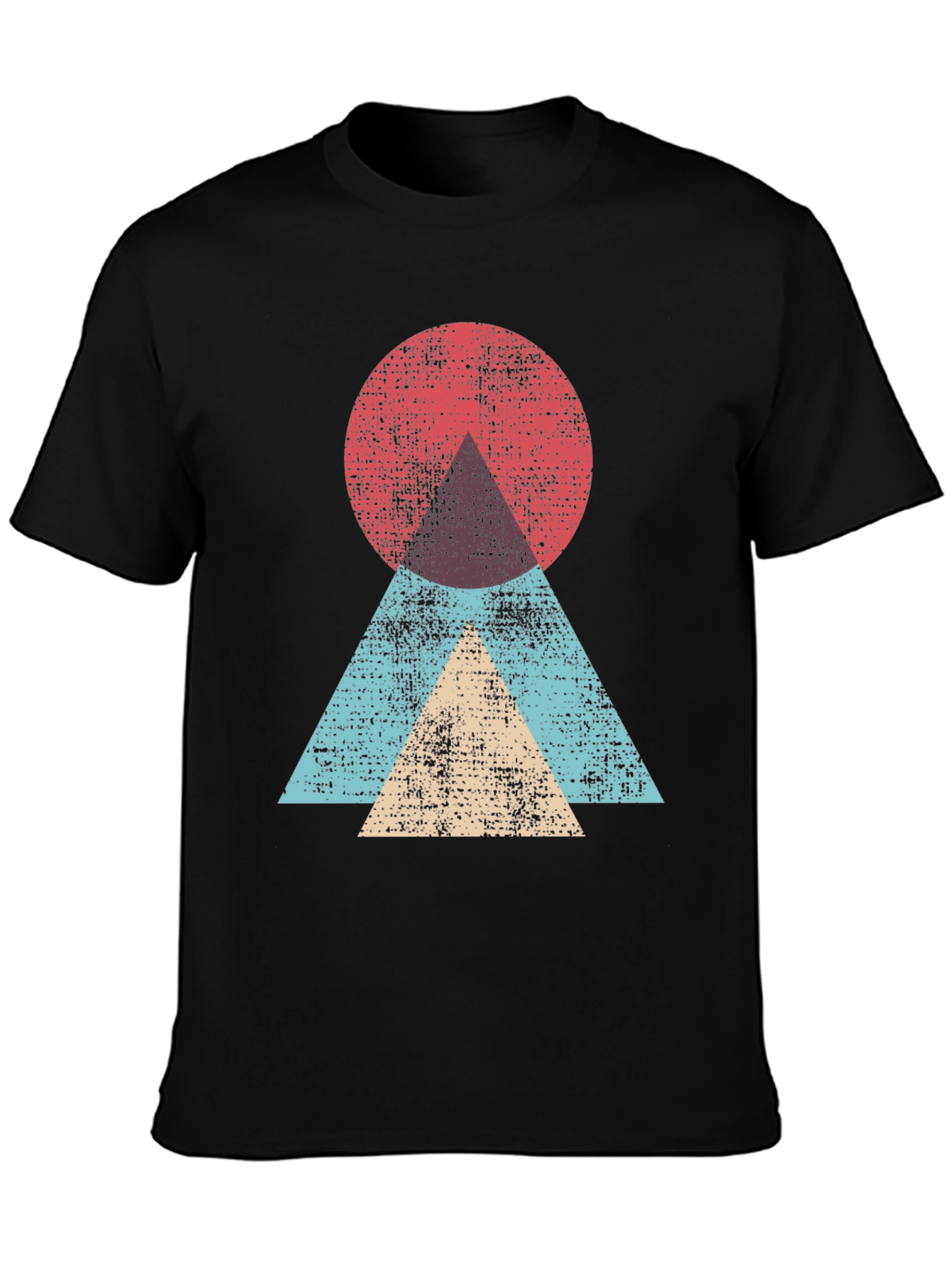 Black Geometric Graphic Tee - Modern Abstract Design view 3