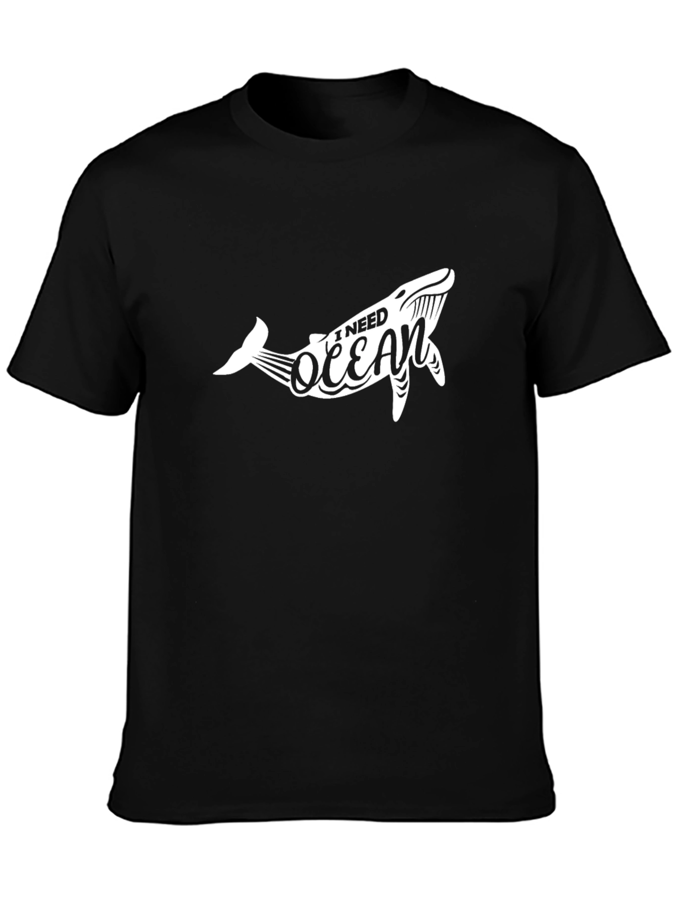 Black I Need Ocean Whale Graphic Tee view 3