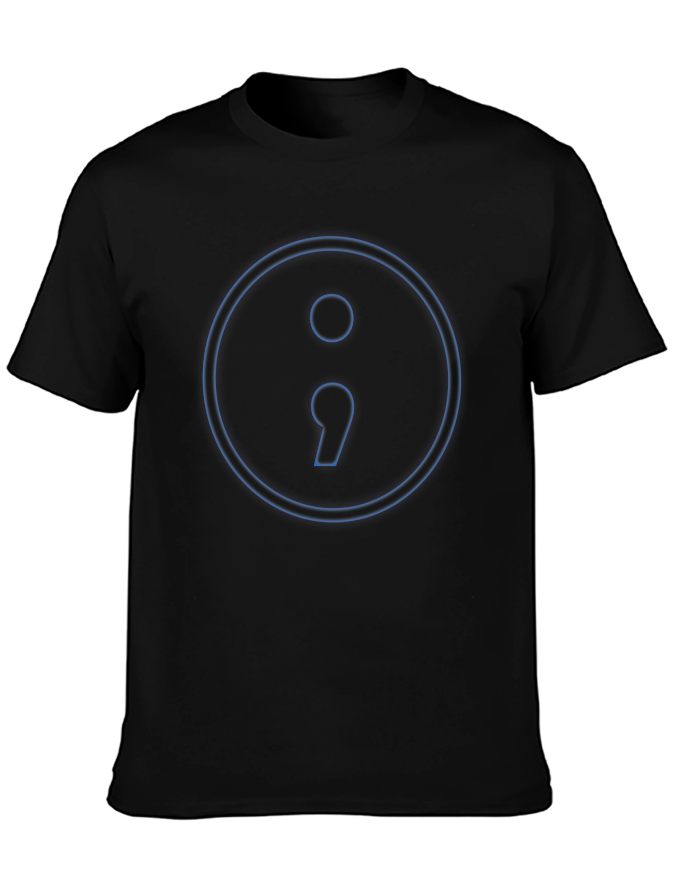 Black Semicolon Graphic Tee - Support Mental Health view 3