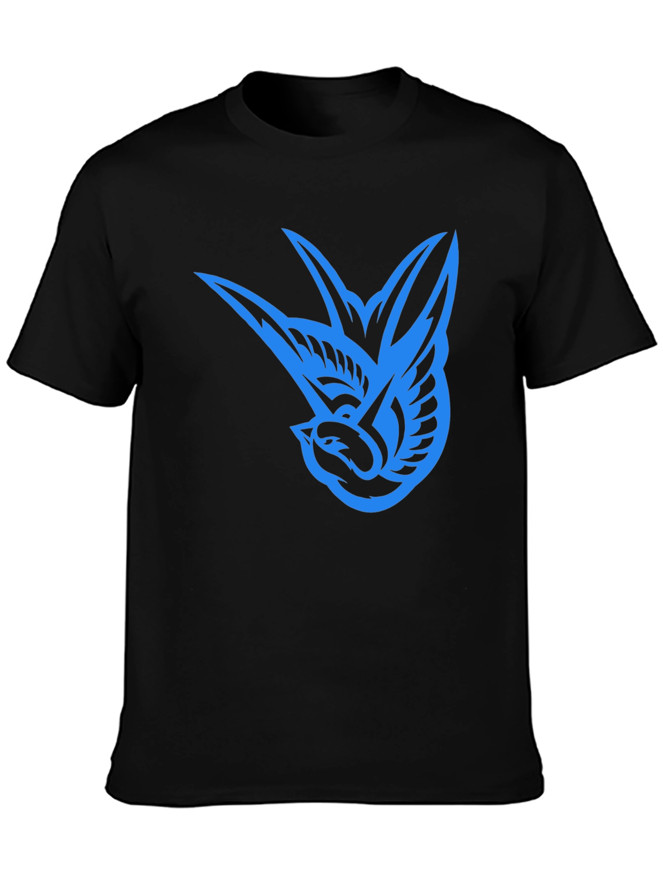 Black Blue Bird Graphic Black Tee view 3
