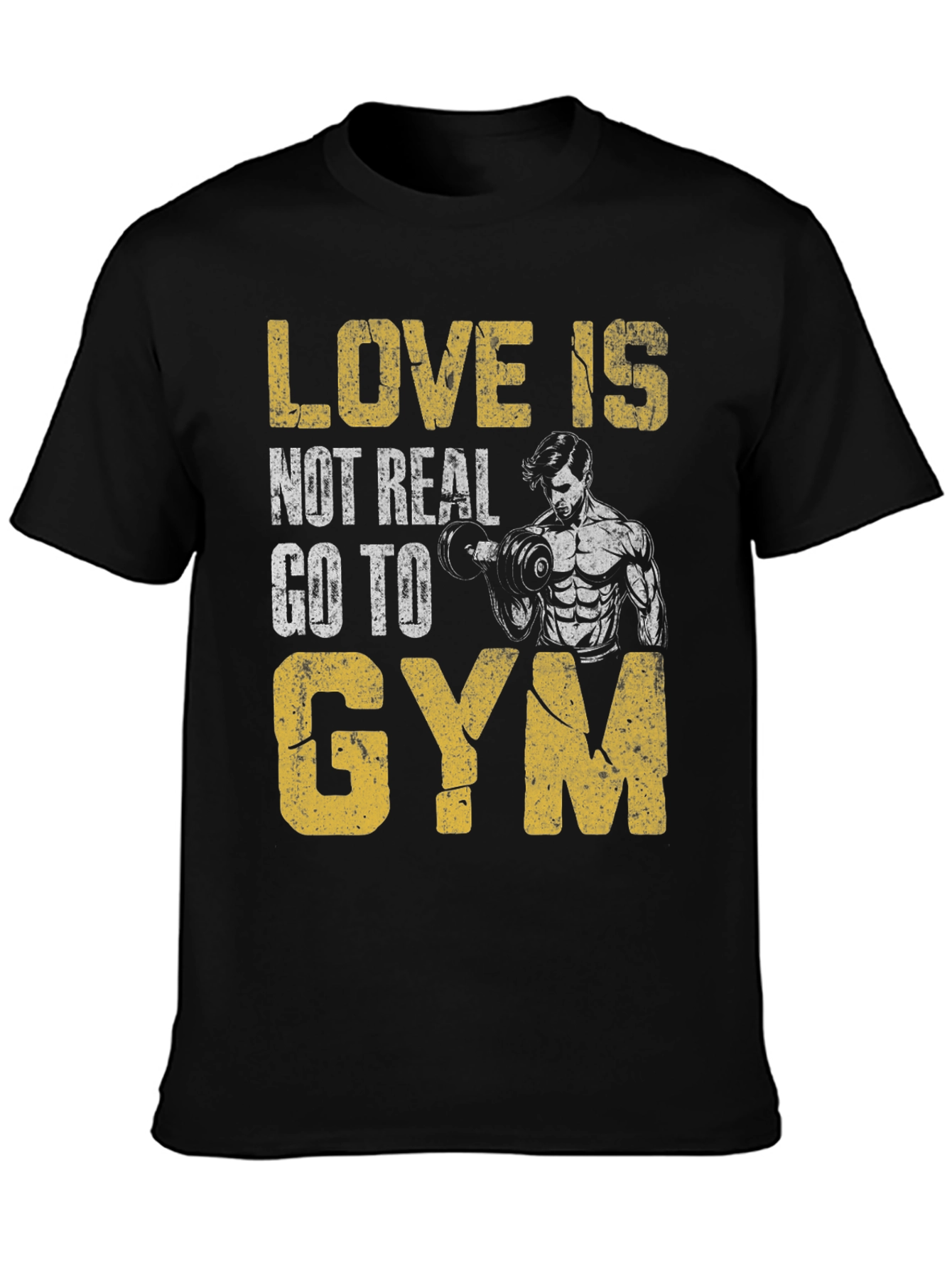 Black Love is Not Real Gym T-Shirt view 3