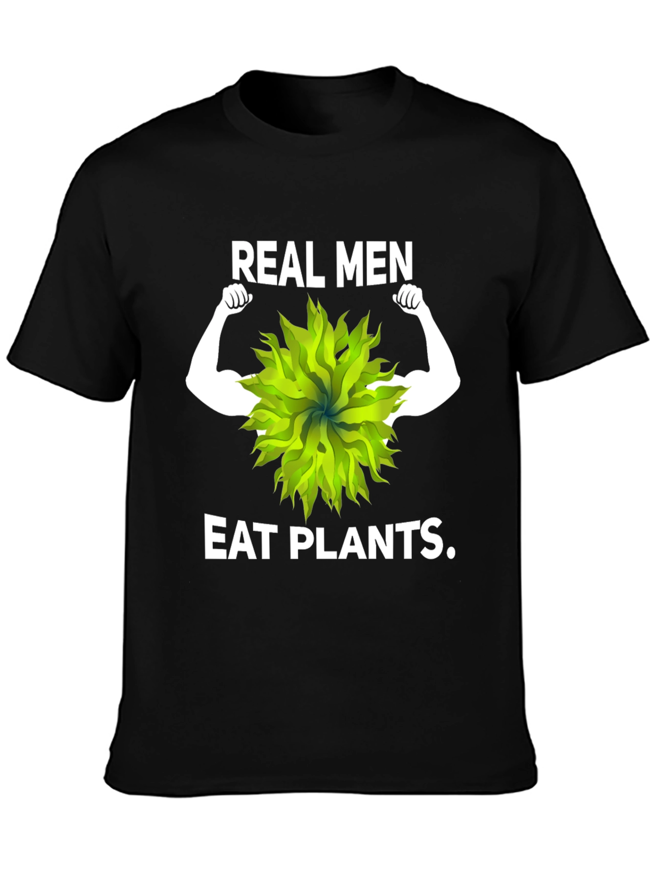 Black Real Men Eat Plants Graphic Tee view 3